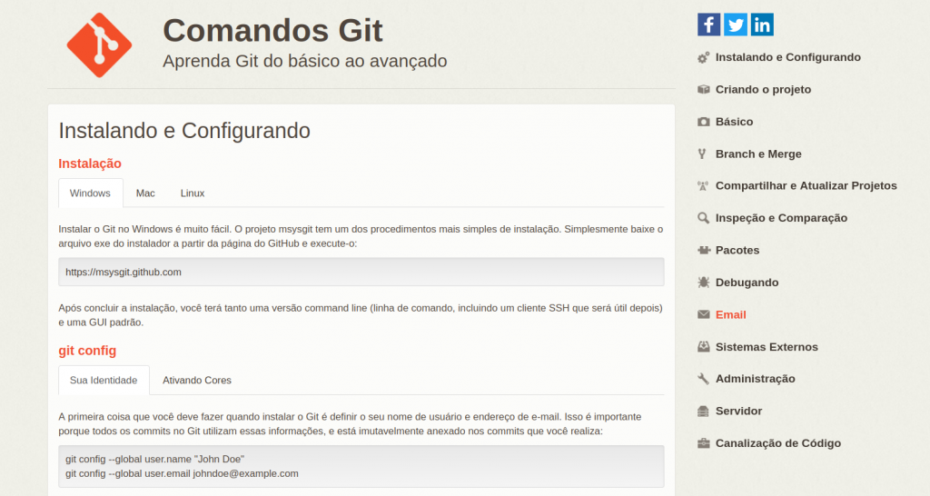 Imagem do site comandosgit.io
